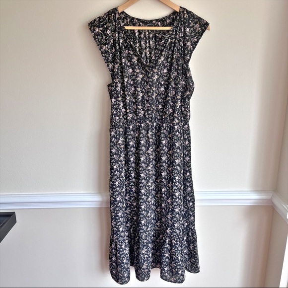 J. Crew Mercantile Daisy Print Midi Dress Sz M - Picture 1 of 8